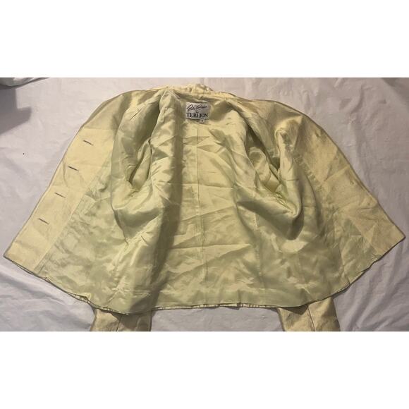 Vintage Rickie Freeman Teri Jon Blazer Green/yellow Pearl Buttons Size 8 - Picture 4 of 14